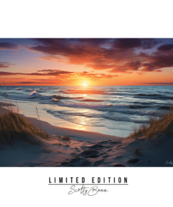 Seaside Reverie: Dawn's Embrace Canvas Print (Limited Edition)