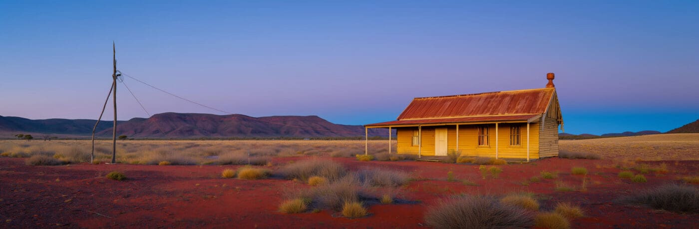 Desert Dawn – Outback Shack Canvas Print Wall Art