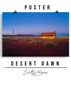 Desert Dawn – Outback Shack Poster Print Wall Art