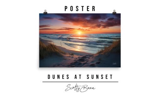 Dunes at Sunset Wall Art – Beach Photography Prints for Coastal Decor